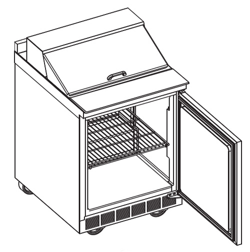STD4427NP-6 - Single Section with Doors | 6 Pan | Backsplash